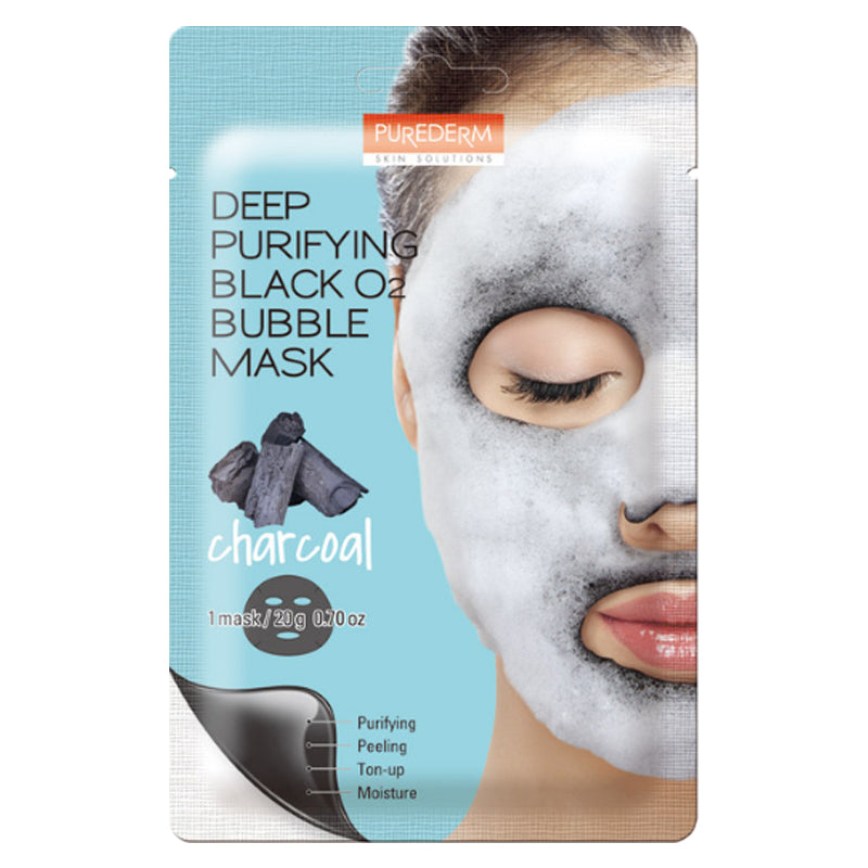 PUREDERM Deep Purifying Black O2 Bubble Mask Charcoal 20g